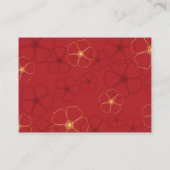 D'accompagnement Carte RSVP de mariage Red & Gold Cherry Blossoms (Dos)