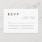 D'accompagnement Carte RSVP de mariage simple moderne (Devant)