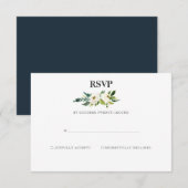 D'accompagnement Carte RSVP en fleurs blanches (Devant / Derrière)