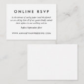 D'accompagnement Carte RSVP en ligne de Mariage noir et blanc de ba (Devant / Derrière)