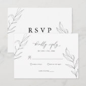 D'accompagnement Carte RSVP feuille feuille de feuillet d'art de li (Devant / Derrière)