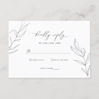 Carte RSVP feuille feuille de feuillet d'art de li