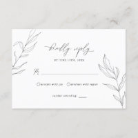 Carte RSVP feuille feuille de feuillet d'art de li