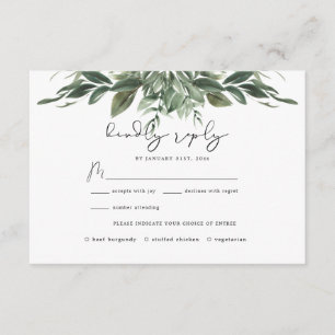 D'accompagnement Carte RSVP Foliage Leaf Wedding