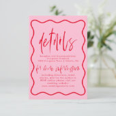 D'accompagnement Carte RSVP Gras Moderne, Rose Et Rouge (Debout devant)