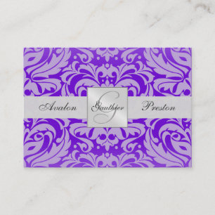 D'accompagnement Carte RSVP Mariage damassé violet Monogram