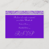 D'accompagnement Carte RSVP Mariage damassé violet Monogram (Dos)