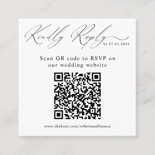 D'accompagnement Carte RSVP Mariage de code QR moderne (Devant)