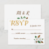 D'accompagnement Carte RSVP Mariage Magnolia élégante (Devant / Derrière)