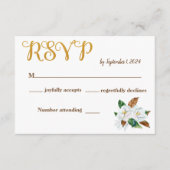 D'accompagnement Carte RSVP Mariage Magnolia élégante (Devant)