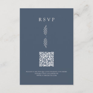 D'accompagnement Carte RSVP minimaliste QR Code Feuille moderne