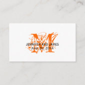 D'accompagnement Carte RSVP pour le site Mariage Orange Chic Monogr (Dos)