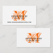 D'accompagnement Carte RSVP pour le site Mariage Orange Chic Monogr (Devant / Derrière)