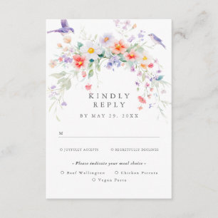 D'accompagnement Carte RSVP pour les options de repas de printemps