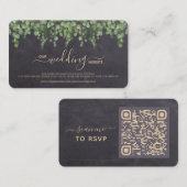 D'accompagnement Carte RSVP Russe Mariage Eucalyptus Code QR (Devant / Derrière)