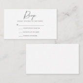 D'accompagnement Carte RSVP Script Moderne (Devant / Derrière)