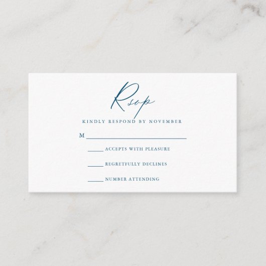 D'accompagnement Carte RSVP Script Moderne (Devant)
