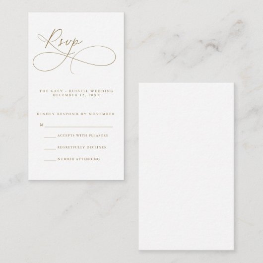 D'accompagnement Carte RSVP Script Moderne (Devant / Derrière)