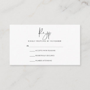 D'accompagnement Carte RSVP Script Moderne