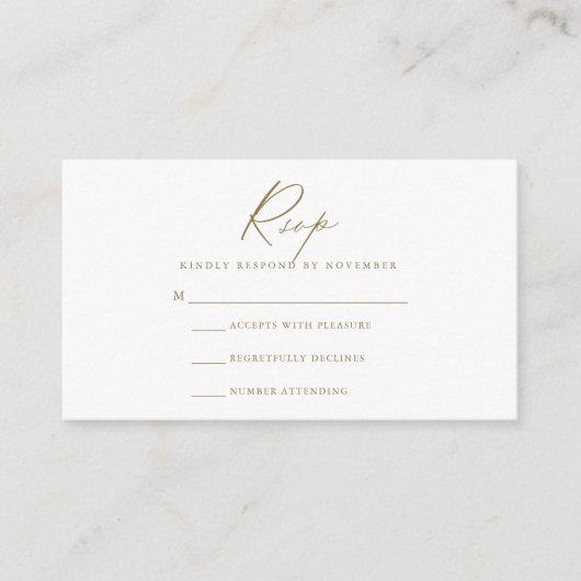 D'accompagnement Carte RSVP Script Moderne (Devant)