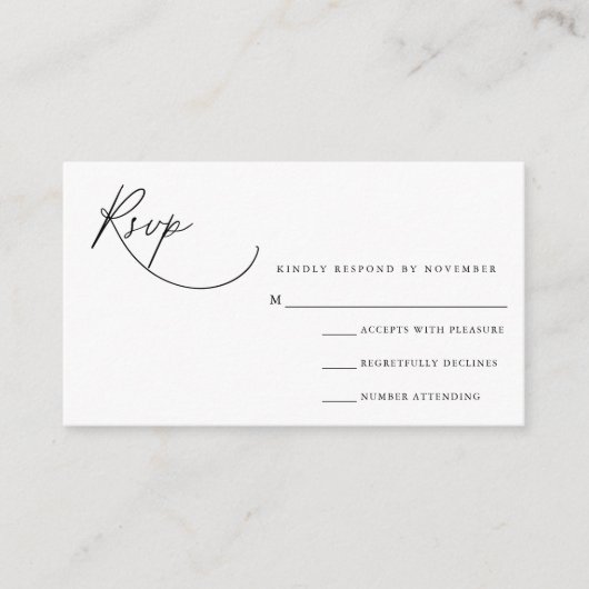 D'accompagnement Carte RSVP Script Moderne (Devant)