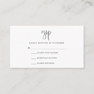 D'accompagnement Carte RSVP Script Moderne