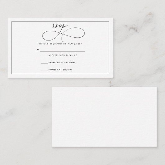 D'accompagnement Carte RSVP Script Moderne (Devant / Derrière)