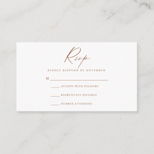 D'accompagnement Carte RSVP Script Moderne (Devant)