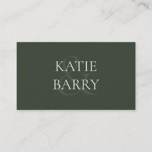 D'accompagnement Carte RSVP simple moderne foncé vert