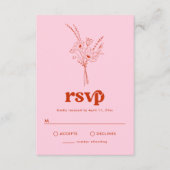 D'accompagnement Carte RSVP super Retro Floral (Devant)