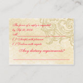 D'accompagnement Carte RSVP vintage (Dos)