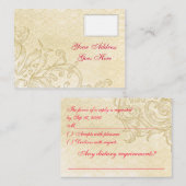 D'accompagnement Carte RSVP vintage (Devant / Derrière)