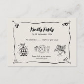 D'accompagnement Carte RSVP Whimsical Doodle Wedding (Devant)