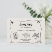 D'accompagnement Carte RSVP Whimsical Doodle Wedding (Debout devant)