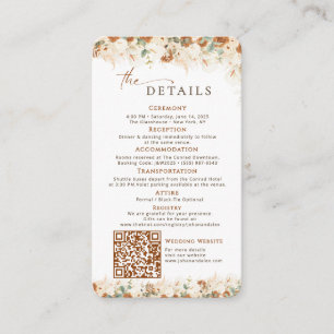 D'accompagnement Carte Rustic Boho QR Code Détails du Mariage