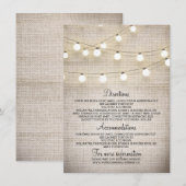 D'accompagnement Carte Rustic Burlap String Lights Détails du Maria (Devant / Derrière)