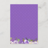 D'accompagnement Carte Rustic Purple Cream Floral Mariage Détails (Dos)