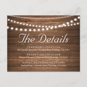 D'accompagnement Carte Rustic String of Lights Details 4,25 pouces 