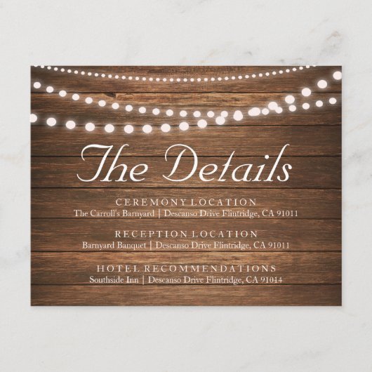 D'accompagnement Carte Rustic String of Lights Details 4,25 pouces (Devant)