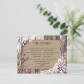 D'accompagnement Carte Rustique Lavender Wood Lace Détails (Debout devant)