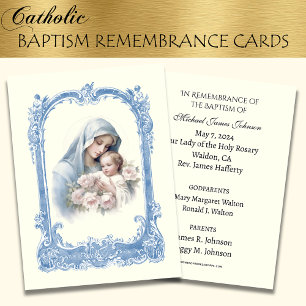 D'accompagnement Carte Sainte Commémorative de Baptême de Bébé Cath