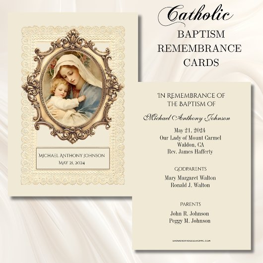 D'accompagnement Carte Sainte de Remembrance de Baptême de Bébé Cat