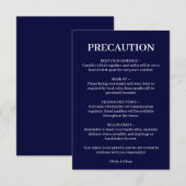 D'accompagnement Carte Scandi Bleue de Sécurité de Mariage Covid (Devant / Derrière)