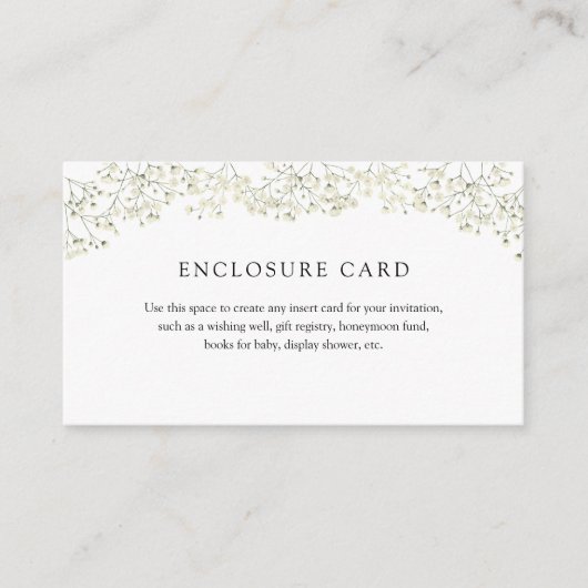 D'accompagnement Carte simple de baby's breath (Devant)