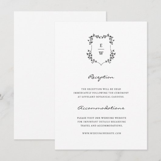 D'accompagnement Carte simple de boîtier Monogramme (Devant / Derrière)