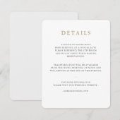 D'accompagnement Carte Simple Minimaliste Mariage Détails (Devant / Derrière)