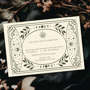 D'accompagnement Carte Tarot Vintage Olive Mariage gothique RSVP