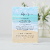 D'accompagnement Carte Tropical Summer Beach Wedding Détail (Debout devant)