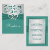 D'accompagnement Carte Turquoise RIBBON IMPRIMÉE, Boîtier Floral Ar (Devant / Derrière)