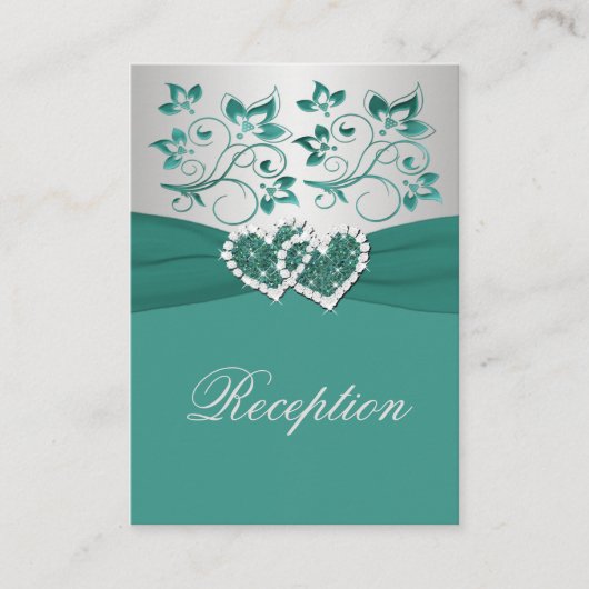 D'accompagnement Carte Turquoise RIBBON IMPRIMÉE, Boîtier Floral Ar (Devant)